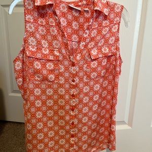 NY& Co Top Peach/white Sz Medium